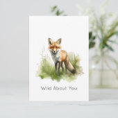 Amber Gaze: Meadow Fox, op maat Bedankkaart (Staand voorkant)