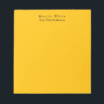 Amber Geel Elegant Professioneel Modern Notitieblok<br><div class="desc">Eenvoudig,  modern,  minimalistisch design voor bedrijven. Deze sjabloon kan worden aangepast aan alle professionele beroepen.</div>