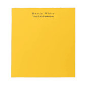 Amber Geel Elegant Professioneel Modern Notitieblok (Voorkant)