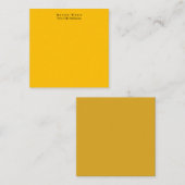 Amber Geel Elegant Professioneel Modern Notitiekaartje (Voorkant / Achterkant)