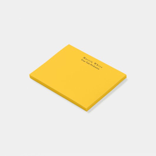 Amber Geel Elegant Professioneel Modern Post-it® Notes (Schuin)