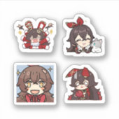 Amber Genshin Impact 4 stuks stickerblad Extra Sticker (Voorkant)