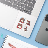 Amber Genshin Impact 4 stuks stickerblad Sticker (Laptop met iPhone)