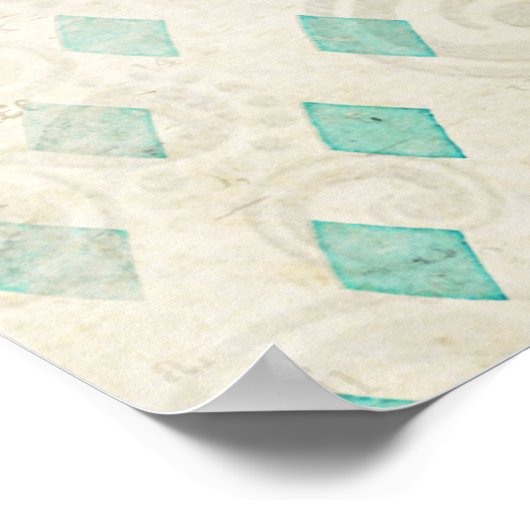 Amber Giraffe & Blauwgroen Owl Art Poster (Hoek)