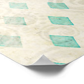 Amber Giraffe & Blauwgroen Owl Art Poster (Hoek)