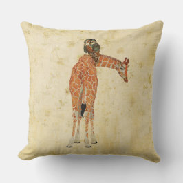 Amber Giraffe & Owl Floral Pillow Kussen