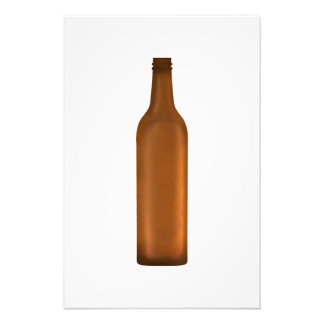 Amber glazen fles illustratie foto afdruk