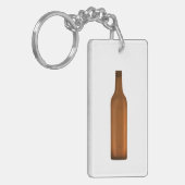 Amber glazen fles illustratie sleutelhanger (Voorkant Links)