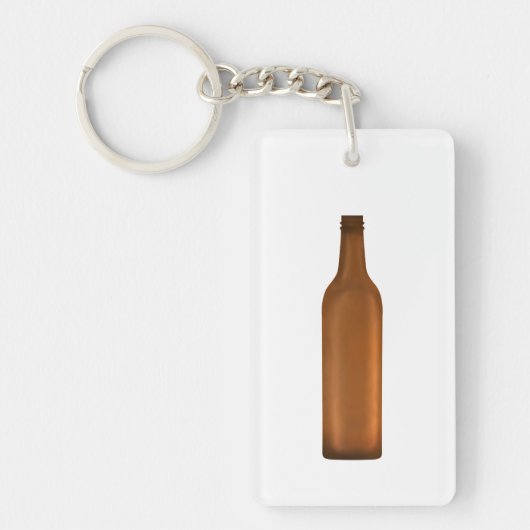 Amber glazen fles illustratie sleutelhanger (Voorkant)