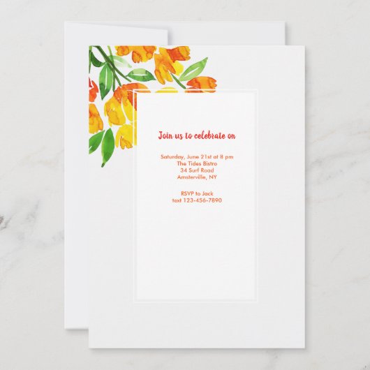 Amber Glory Foto Uitnodiging (Achterkant)