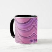 AMBER ~ GLOSSY 3D Zany Pink Mauve Fractal ~ Mok (Voorkant links)
