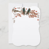 Amber Glow Fall Leaves  Bird Wedding Invite Kaart (Achterkant)