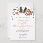 Amber Glow Herfst Leaf Love Bird Wedding Kaart (Voorkant)