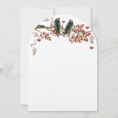 Amber Glow Herfst Leaf Love Bird Wedding Kaart (Achterkant)