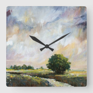 Amber Glow II Vierkante Klok