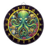 Amber Glow Octopus Dartboard Dartbord (Voorkant)