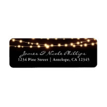Amber Glow Slingerlichten Elegante Adreslabels