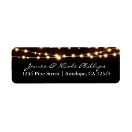 Amber Glow Slingerlichten Elegante Adreslabels Etiket