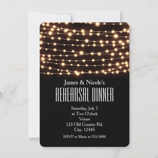 Amber Glow Slingerlichten Proefdinercadeau Kaart (Voorkant)