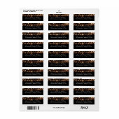 Amber Glow String Lights Elegant Adresetiketten Etiket (Full Sheet)