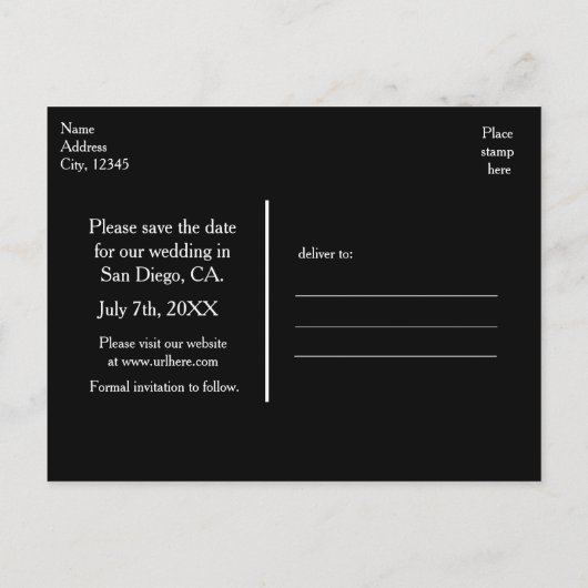 Amber Glow String Lights Opslaan Datum Briefkaart (Achterkant)