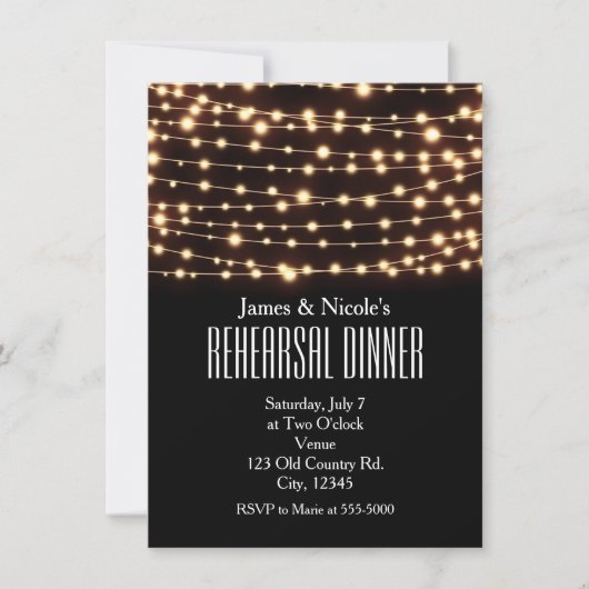 Amber Glow String Lights repetitie diner Kaart (Voorkant)