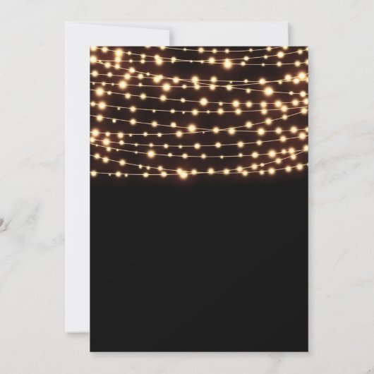 Amber Glow String Lights Rustieke Engagement Party Kaart (Achterkant)