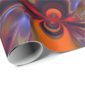 Amber Godin, Abstracte Oranje en Gouden Hartstocht Cadeaupapier (Rol Hoek)