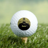 AMBER ~ GOLD EN ZWART Fractal Design ~ Uniek Golfballen (Insitu Shirt)