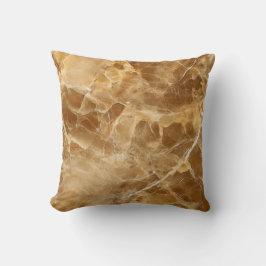 Amber Gold Marble Throw Pillow Kussen
