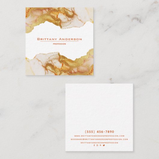 Amber Golden Abstract aangepast Visitekaartje (Voorkant / Achterkant)