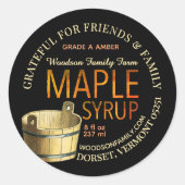 Amber Gradient Maple Syrup Label met Sap Bucket (Voorkant)