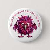 Amber - Grote Ogen Gevederd Whimsical Monster  Ronde Button 5,7 Cm (Voorkant)