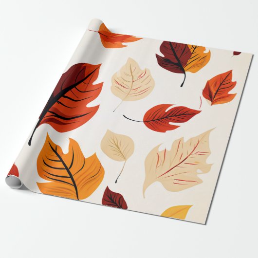Amber Grove: Rustieke herfstbladeren Cadeaupapier (Uitgerold)