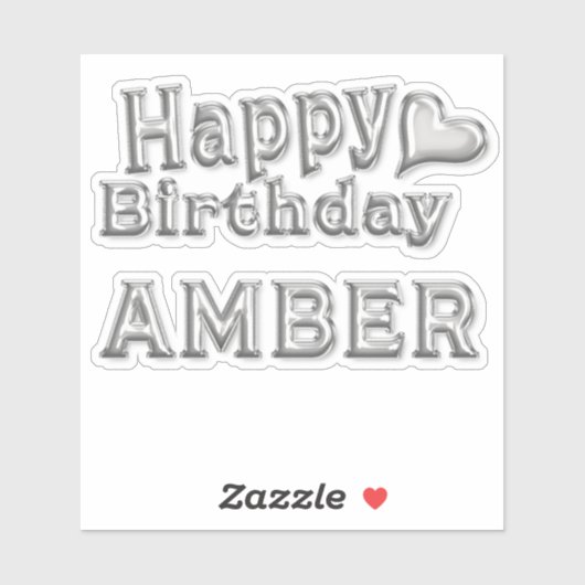 Amber Happy Birthday silver Aufkleber Sticker (Vel)