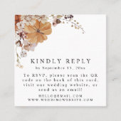 AMBER Herfst Pumpkin Autumn QR Code RSVP Square Ka Vierkante Visitekaartje (Voorkant)