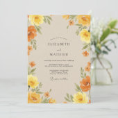 Amber Honing Ranunculus Eucalyptus Bruiloft Kaart (Staand voorkant)