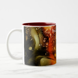 Amber Huidige Abstract Tweekleurige Koffiemok