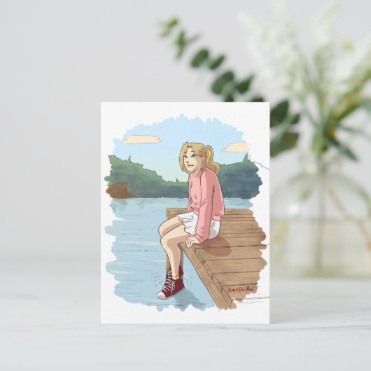 Amber in het Briefkaart Dock BlackFox (Staand voorkant)