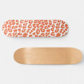 Amber Kleur en Witte Luipaardprint Persoonlijk Skateboard (Horizontaal)