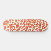 Amber Kleur en Witte Luipaardprint Persoonlijk Skateboard (Horizontaal)