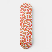 Amber Kleur en Witte Luipaardprint Persoonlijk Skateboard (Voorkant)