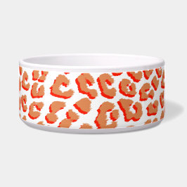 Amber Kleur en Witte Luipaardprint Voerbakje