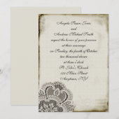 Amber  Lace Invitation Kaart (Voorkant / Achterkant)