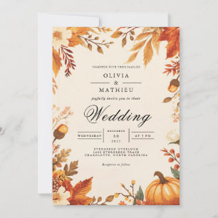 Amber Leaf Autumn Arch Wedding Kaart