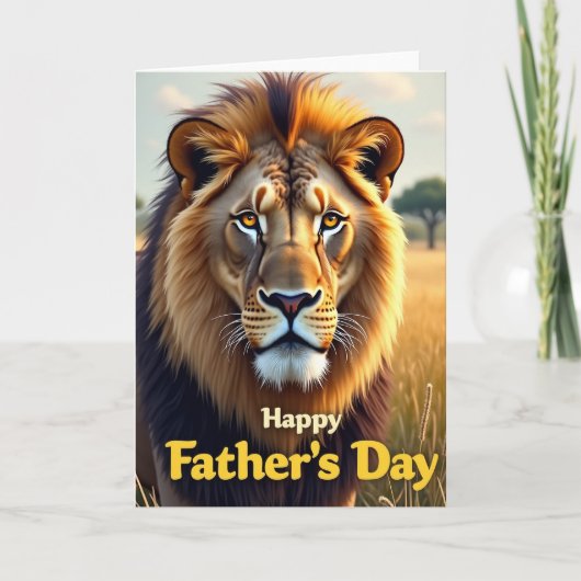 Amber Leeuw Vaderdag Afbeelding Kaart (Voorkant)