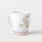 Amber letter A naam monogram Latte Mok (Linkerhoek)