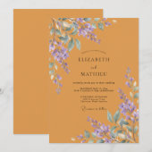 Amber Levendige Wisteria Bruiloft Kaart (Voorkant / Achterkant)