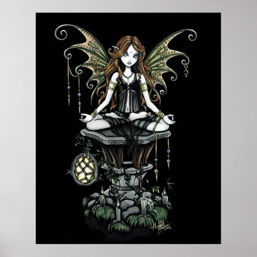 "Amber" Lotus Natuur Fairy Poster (Voorkant)