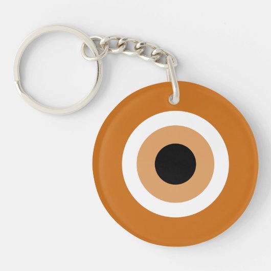 Amber Mati Evil Eye symbool talisman sleutelhanger (Voorkant)
